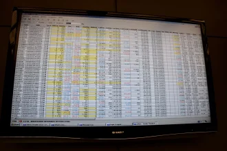 A Frankfurt Stock Exchange trading screen showing live market order data